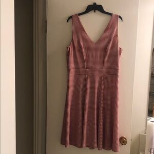 Red,Navy & White Sleeveless Dress